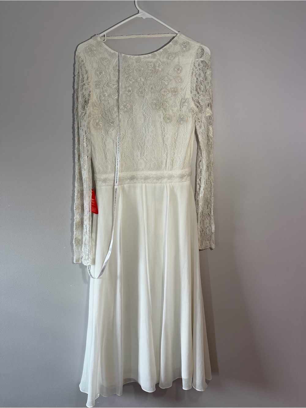 Amelia Rose ASOS Ivory Beaded Lace Long Sleeve Maxi Dress Sz 6 NWT